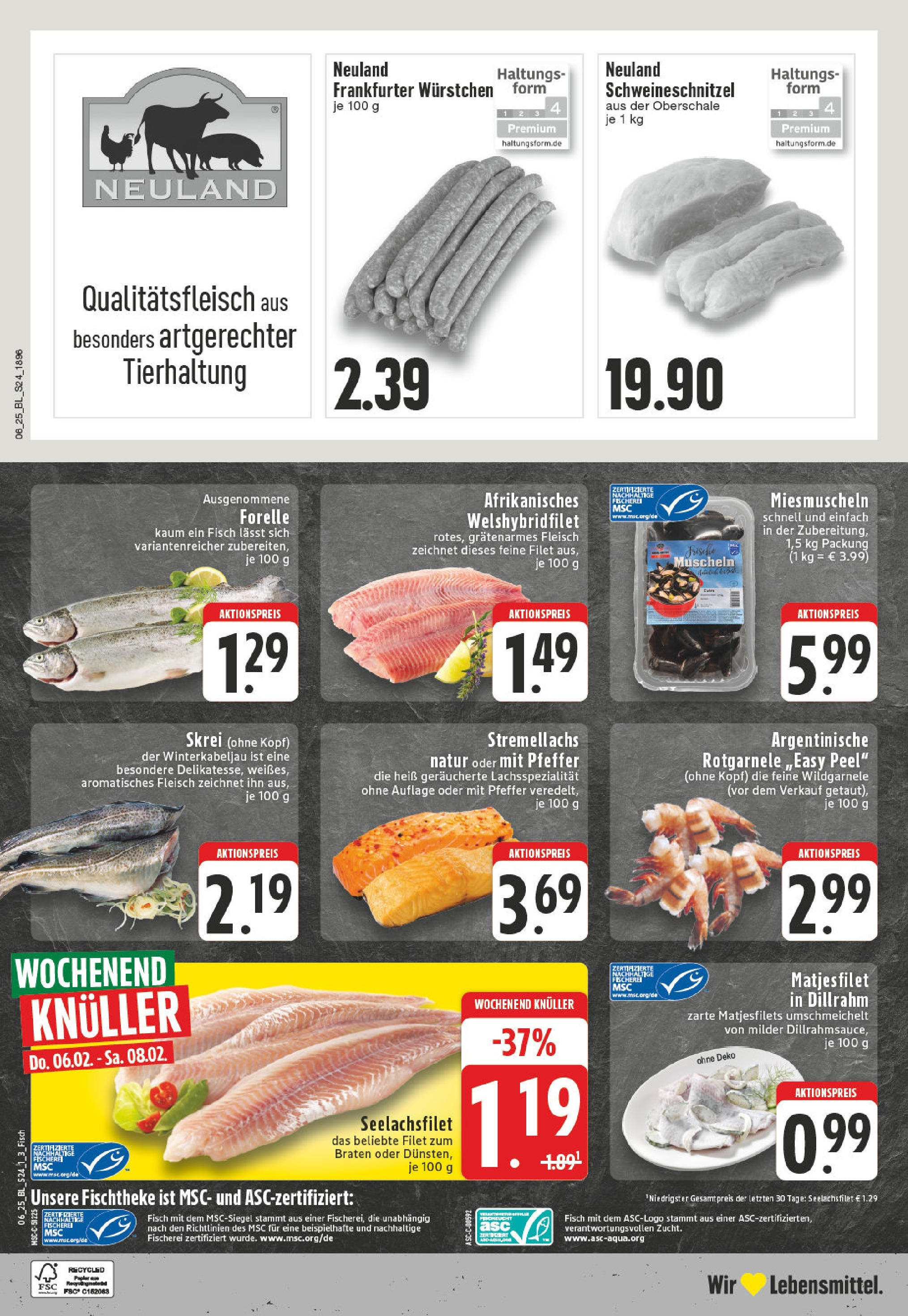 Edeka - Lünen, Kamener Straße 4 (ab 03.02.2025) » Angebote Online | Seite: 24 | Produkte: Fisch, Pfeffer, Fleisch