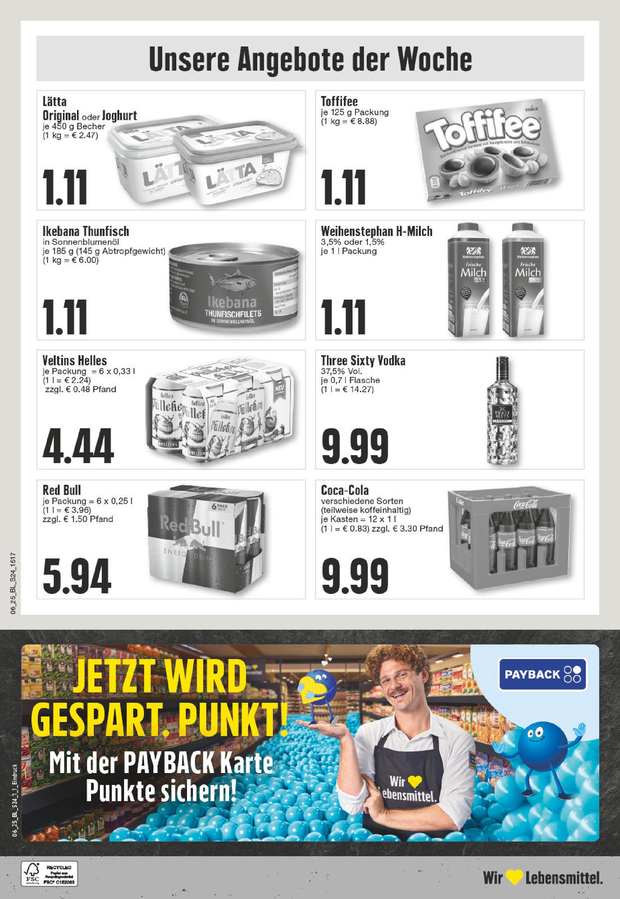 Edeka - Heinsberg, Boos-Fremery-Straße 9 (ab 03.02.2025) » Angebote Online | Seite: 24 | Produkte: Cola, Schokolade, Sonnenblumenol, Toffifee