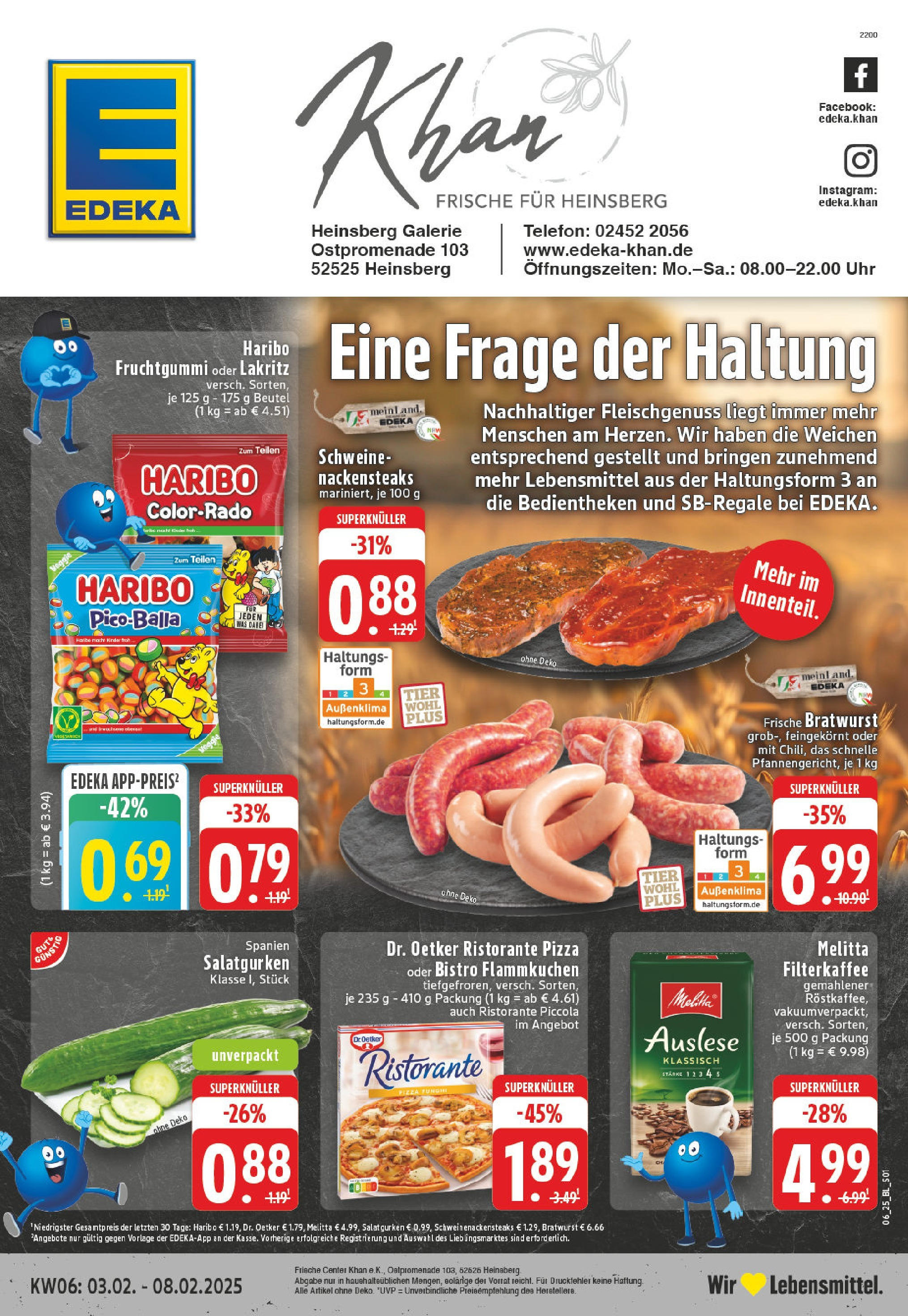 Edeka - Heinsberg, Ostpromenade 1 (ab 03.02.2025) » Angebote Online | Seite: 1 | Produkte: Melitta, Haribo, Pizza, Telefon