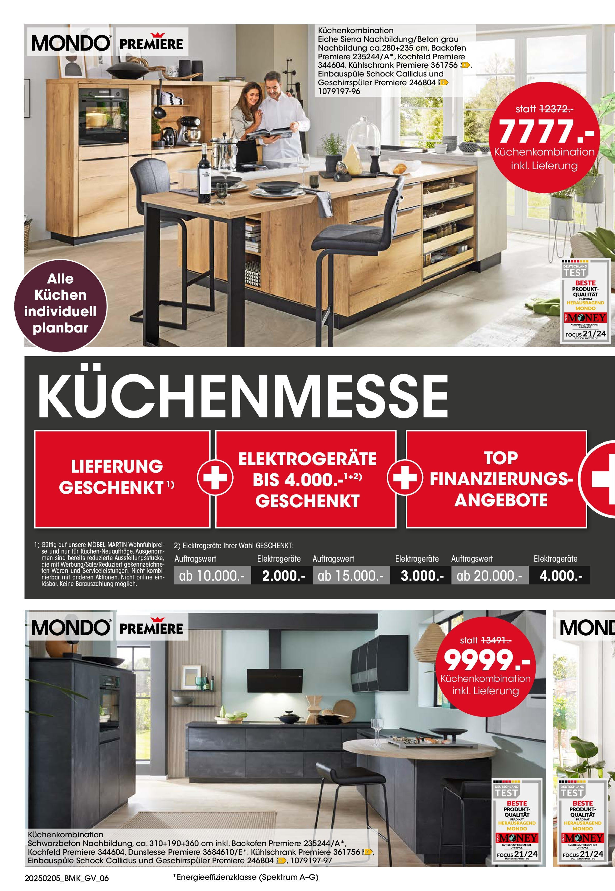 Möbel Martin  Küchenmesse (ab 05.02.2025) zum Blättern | Seite: 6 | Produkte: Geschirrspüler, Kühlschrank, Kochfeld, Kuchen