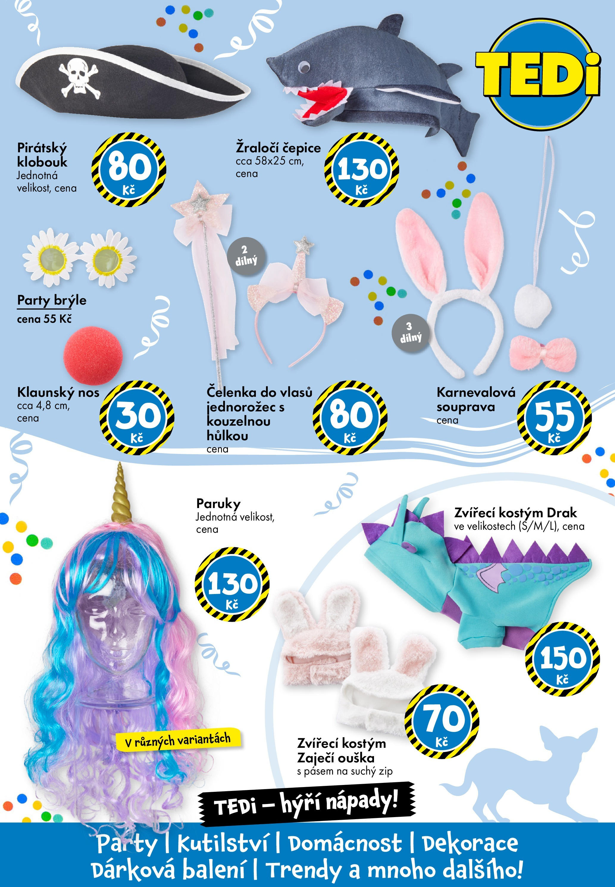 TEDi leták od 29.01.2025 - akční nabídka | Strana: 16 | Produkty: Klobouk, Brýle, Kostým, Dekorace