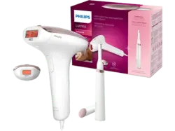 Philips Lumea IPL BRI921/00 Korrekturtrimmer + IPL-Haarentfernungsgerät (Weiß /Rosé, mit 2 Aufätze, Netzbetrieb)