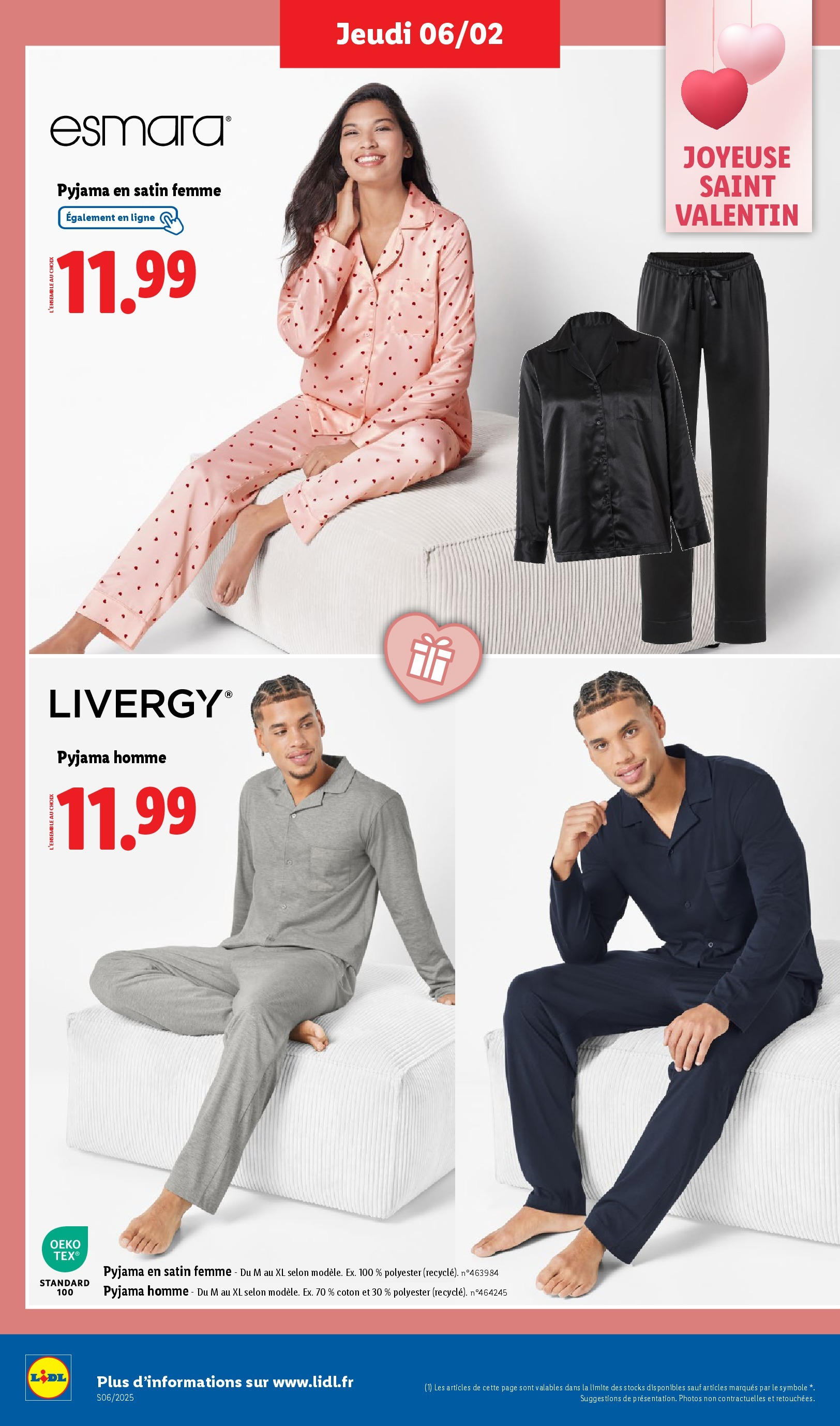 Catalogue LIDL du 05/02/2025 | Promo prospectus en ligne | Page: 46 | Produits: Coton, Pyjama