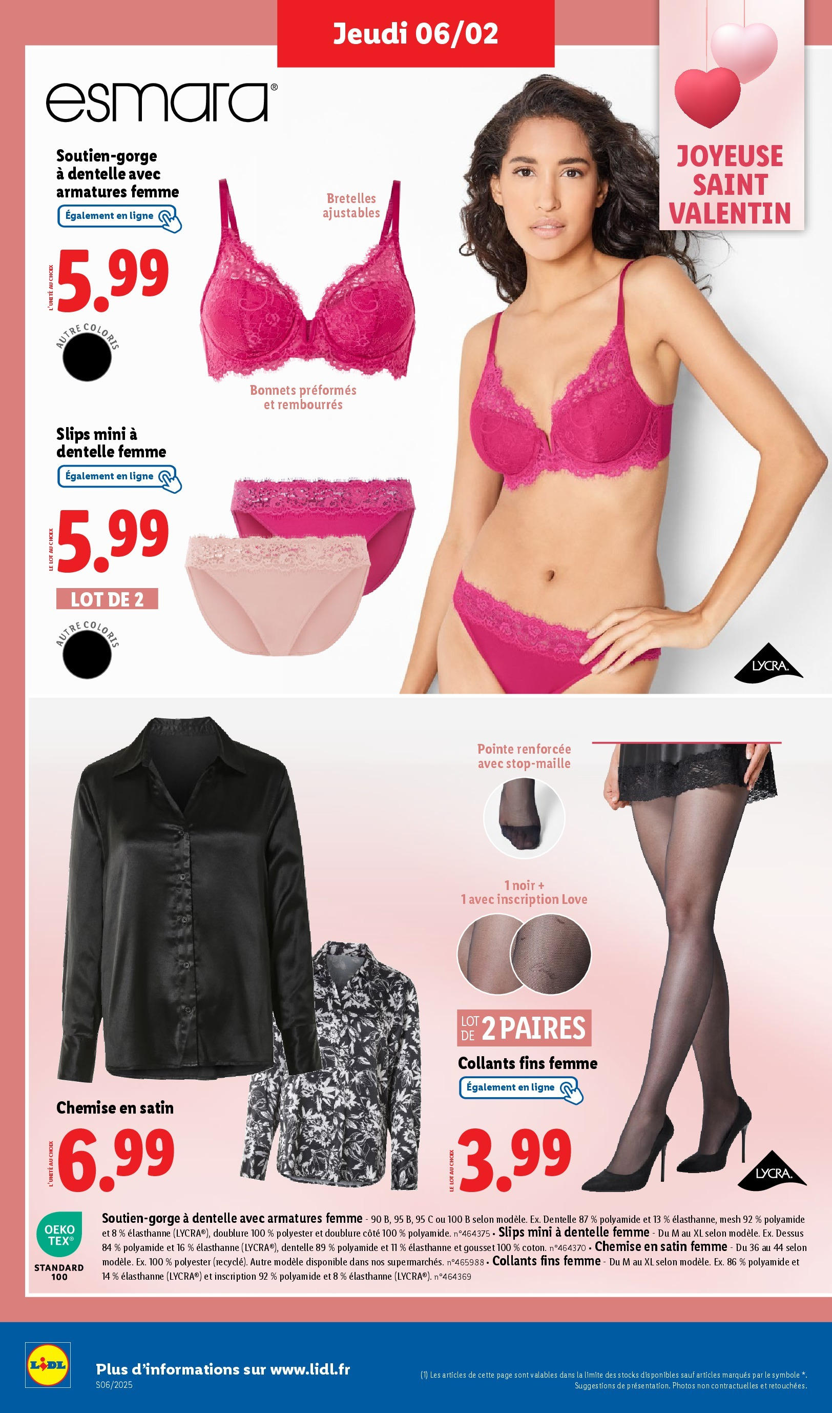 Catalogue LIDL du 05/02/2025 | Promo prospectus en ligne | Page: 48 | Produits: Collants, Chemise, Slips