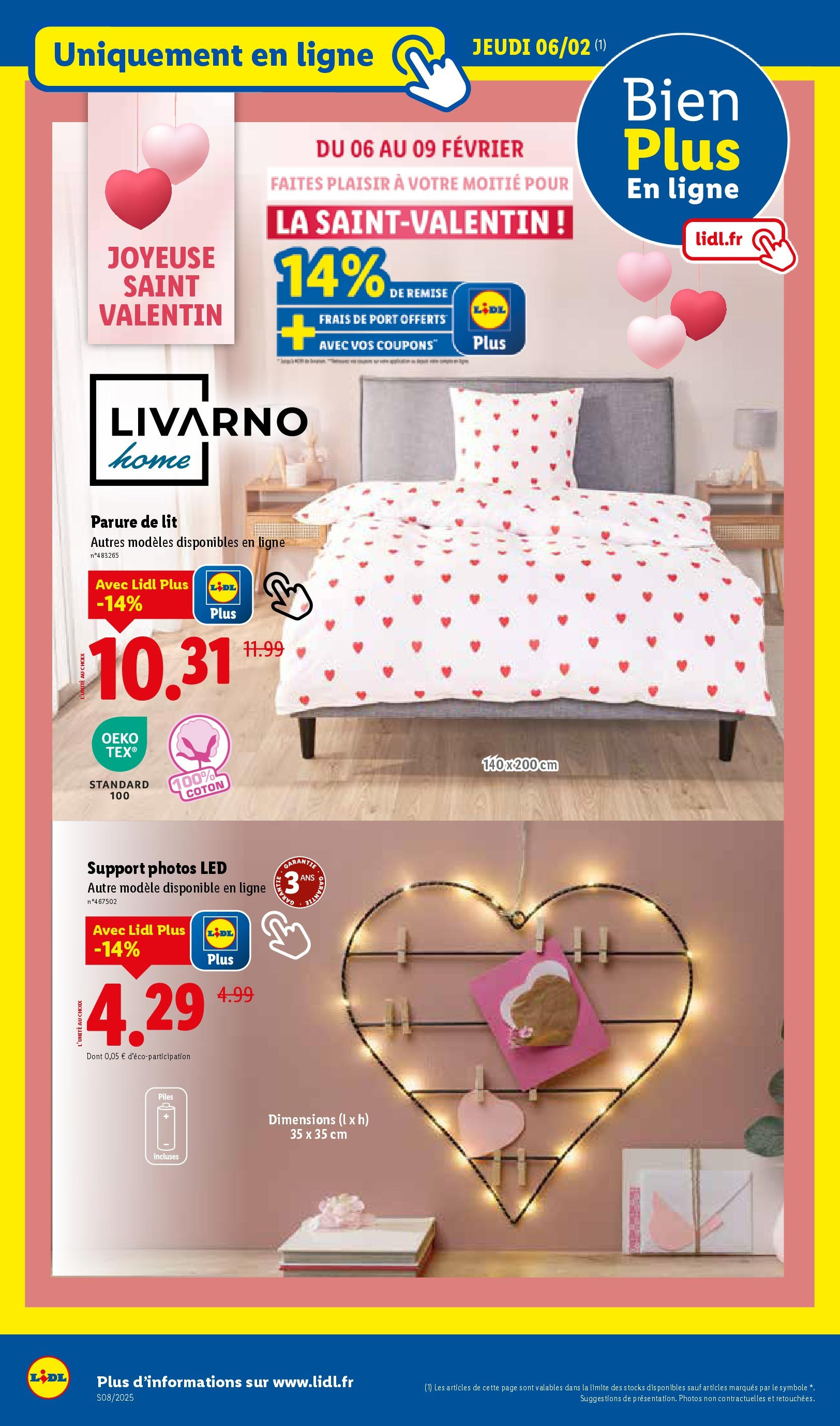 Catalogue LIDL du 05/02/2025 | Promo prospectus en ligne | Page: 52 | Produits: Coton, Parure de lit, Lit, Piles