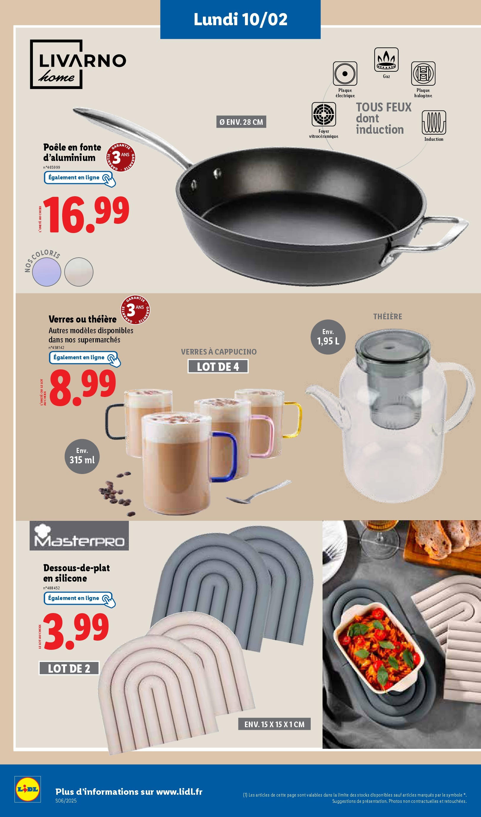 Catalogue LIDL du 05/02/2025 | Promo prospectus en ligne | Page: 56 | Produits: Théière, Poêle