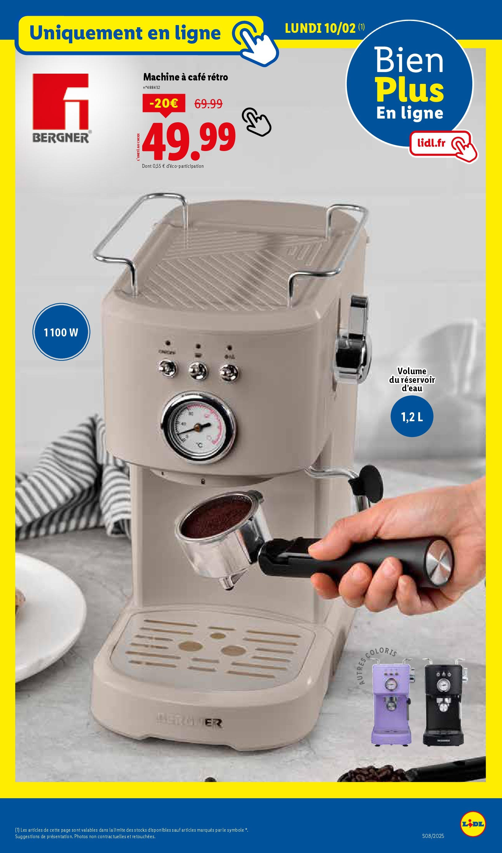 Catalogue LIDL du 05/02/2025 | Promo prospectus en ligne | Page: 69 | Produits: Machine à café, Réservoir d'eau, Café