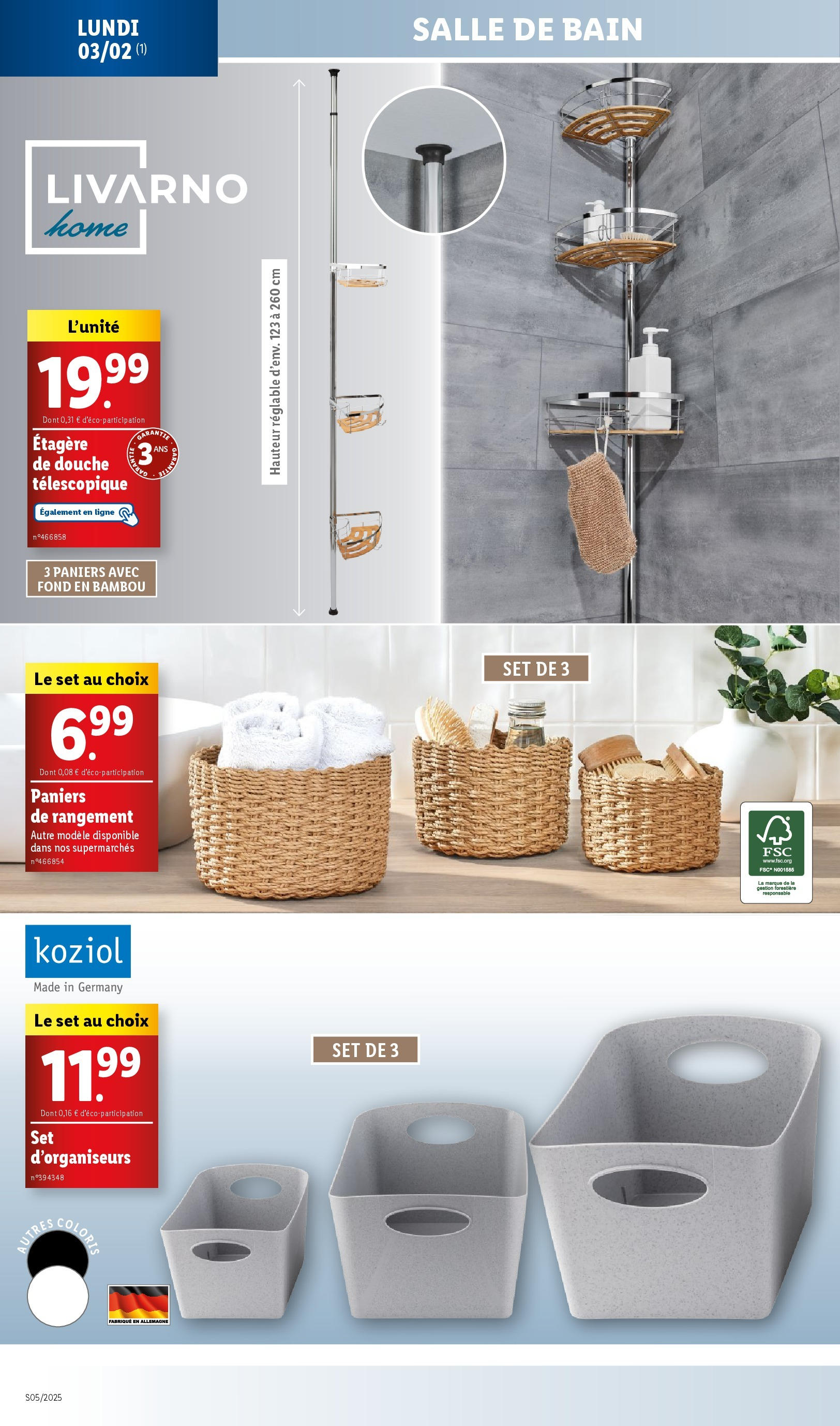 Catalogue LIDL du 02/02/2025 | Promo prospectus en ligne | Page: 8 | Produits: Étagère, Douche