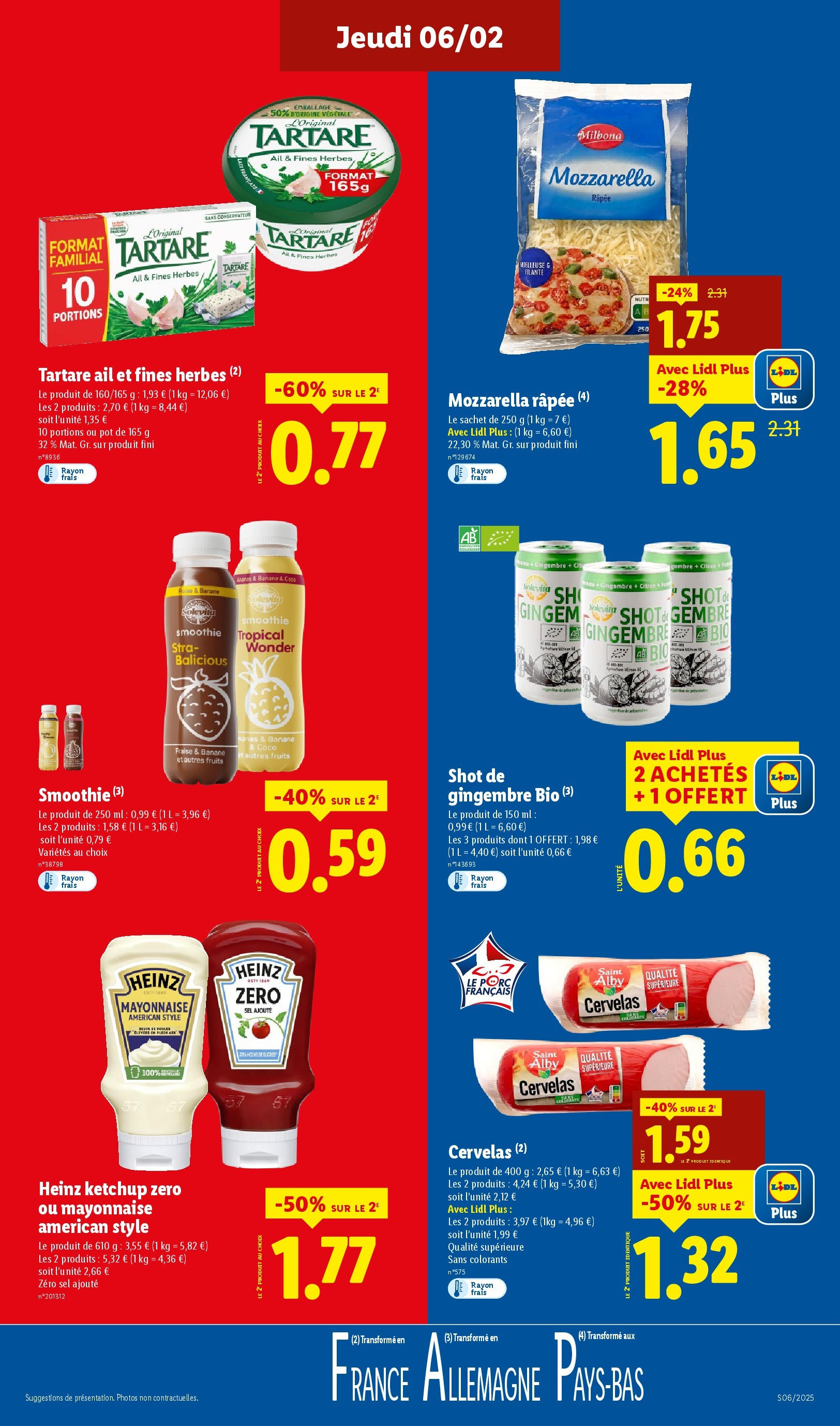 Catalogue LIDL du 05/02/2025 | Promo prospectus en ligne | Page: 15 | Produits: Ail, Mozzarella, Banane, Lait