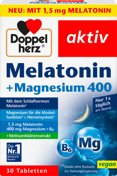 Doppelherz Melatonin + Magnesium 400 30 St