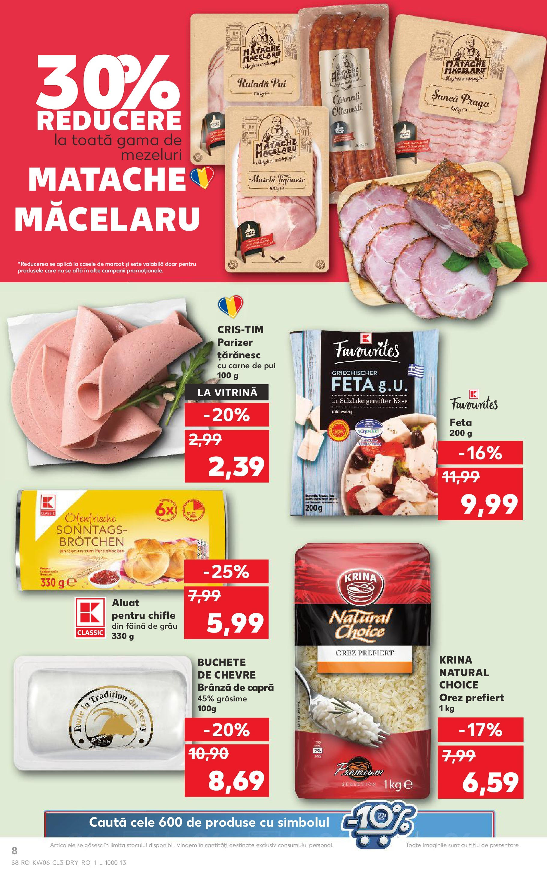 Catalog Kaufland - Bucureşti 07.02.2025 - Revista si Oferta | Pagină: 8 | Produse: Vitrină, Brânză, Șuncă, Făină