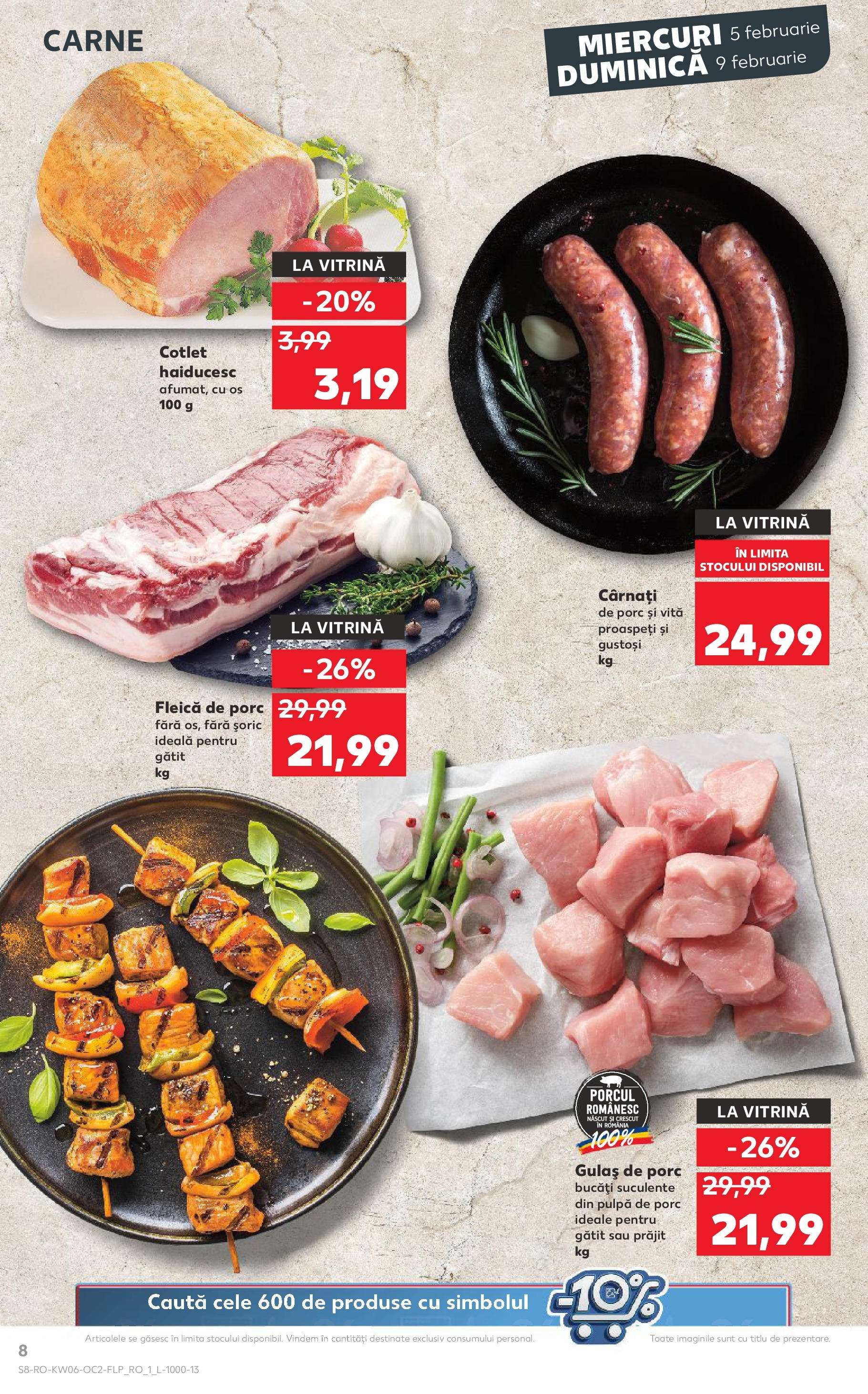 Catalog Kaufland - Bucureşti 05.02.2025 - Revista si Oferta | Pagină: 8 | Produse: Vitrină, Gulaș, Fleică, Cârnați