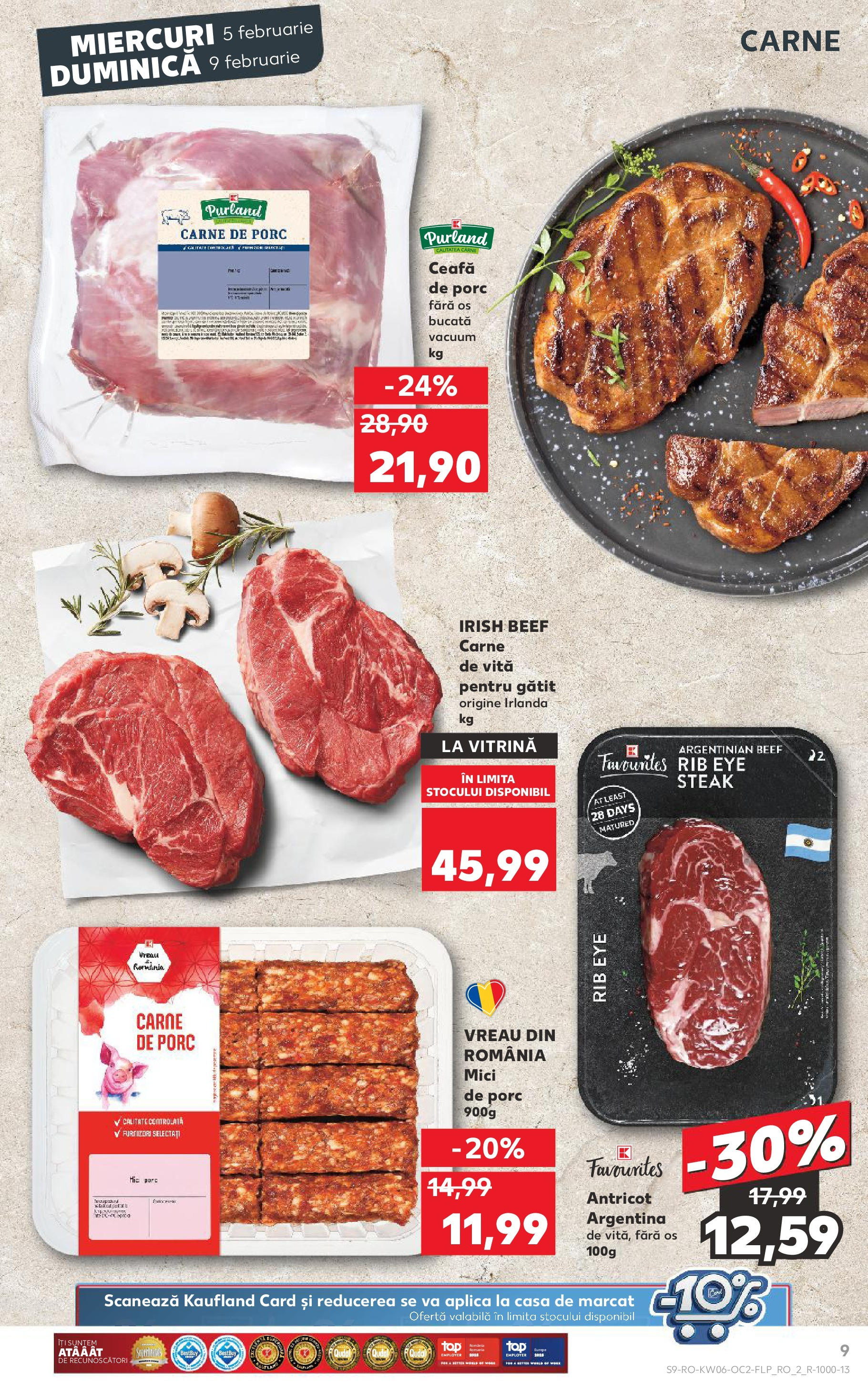 Catalog Kaufland - Bucureşti 05.02.2025 - Revista si Oferta | Pagină: 9 | Produse: Vitrină, Mici, Carne De Porc, Carne De Vită