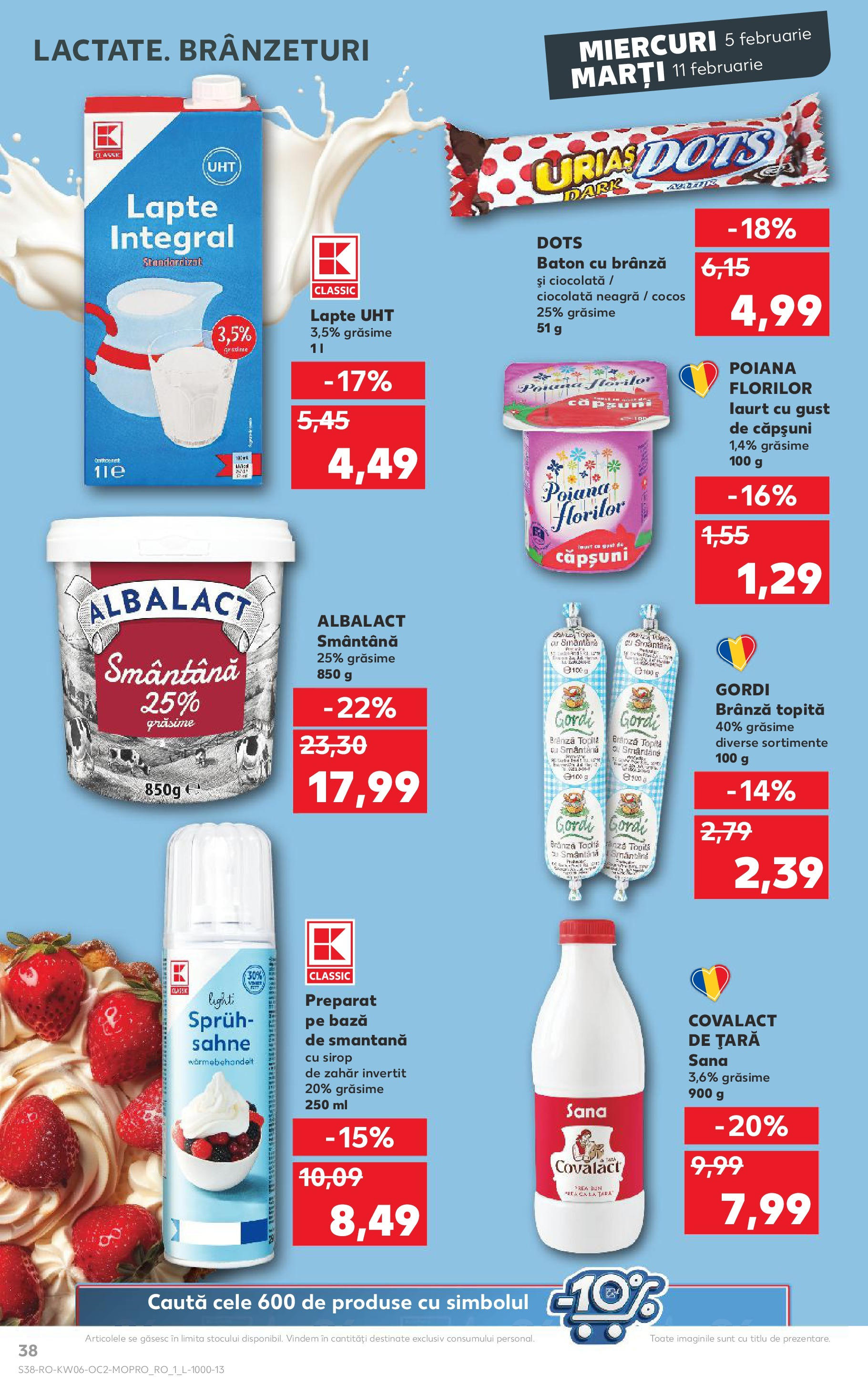 Catalog Kaufland - Bucureşti 05.02.2025 - Revista si Oferta | Pagină: 38 | Produse: Brânză, Ciocolată, Căpșuni, Sirop