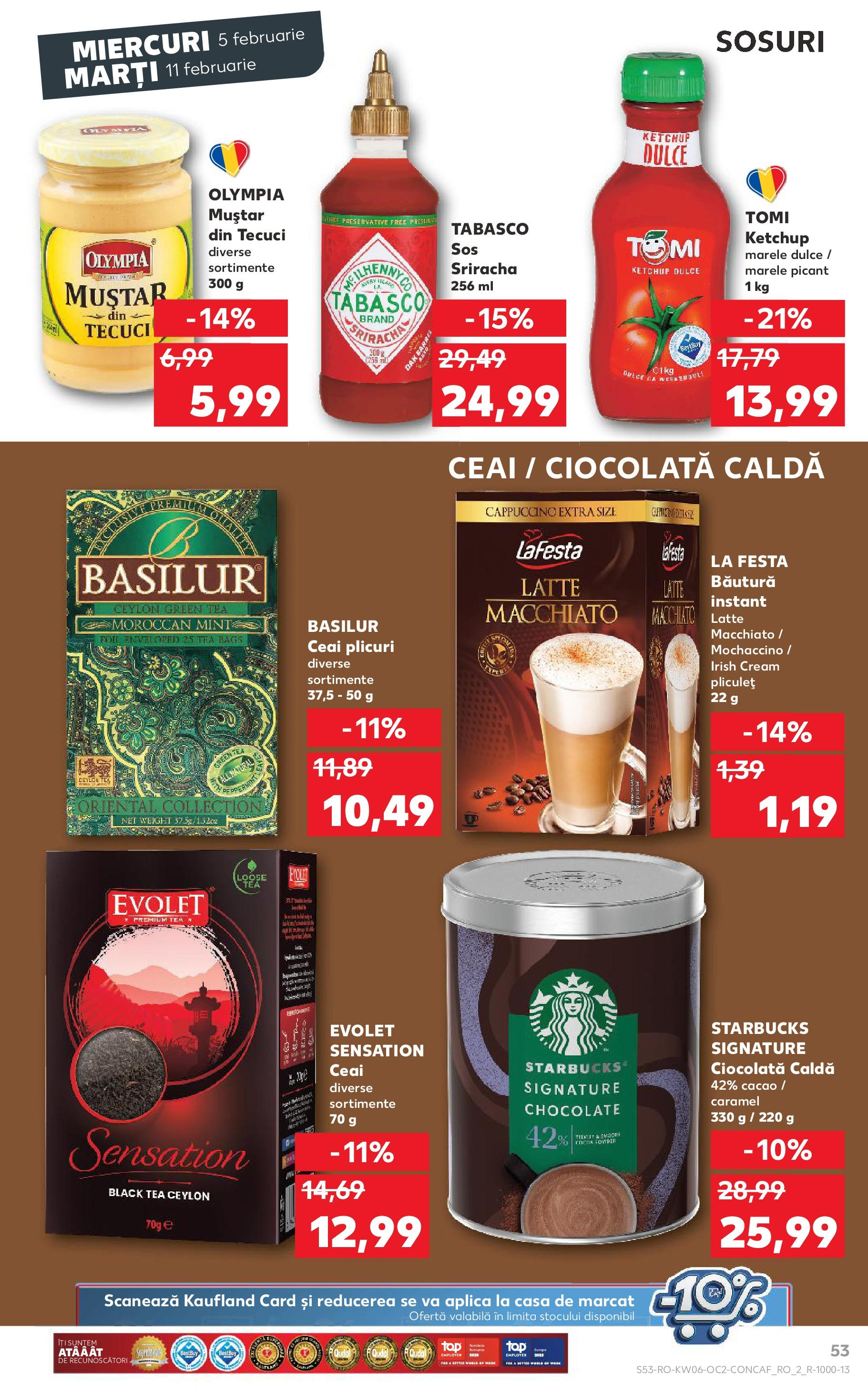 Catalog Kaufland - Bucureşti 05.02.2025 - Revista si Oferta | Pagină: 53 | Produse: Ceai, Muștar, Ketchup, Cacao