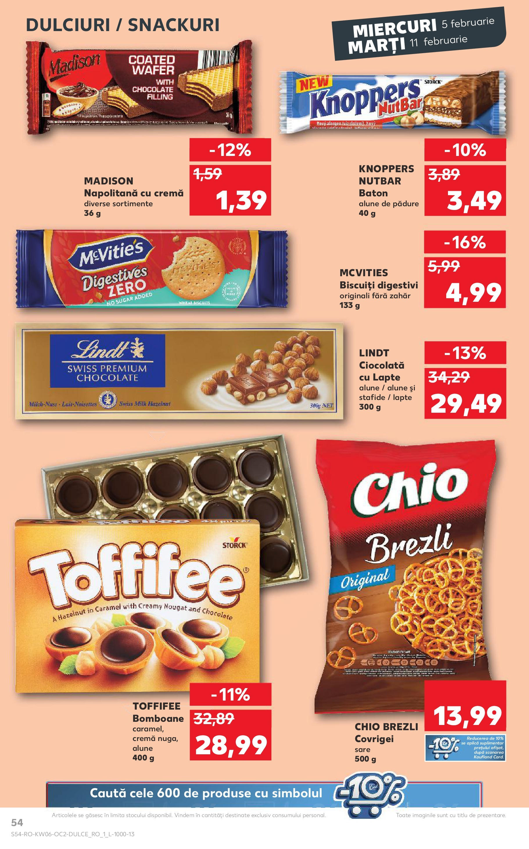 Catalog Kaufland - Bucureşti 05.02.2025 - Revista si Oferta | Pagină: 54 | Produse: Covrigei, Cremă, Bomboane, Biscuiți