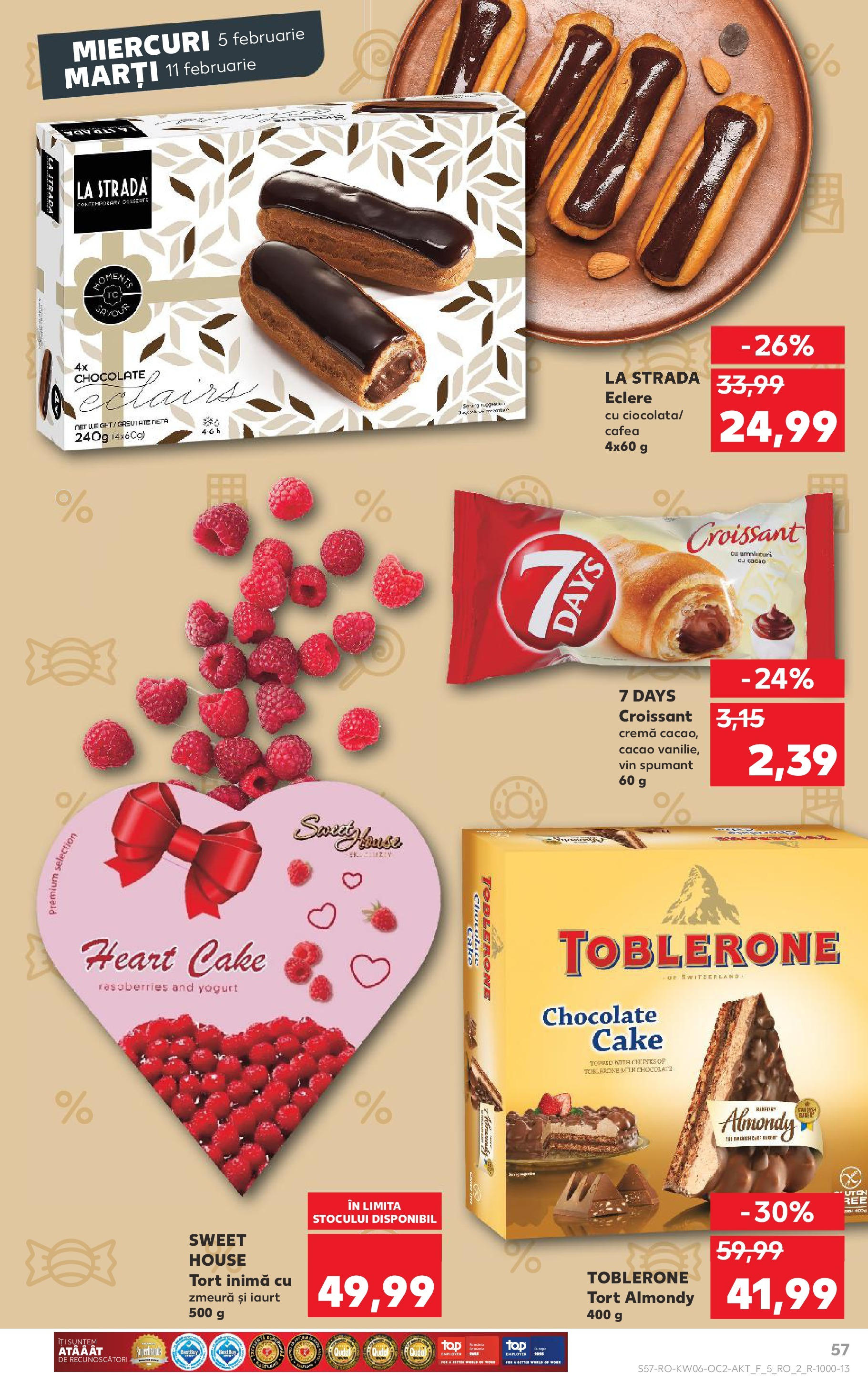 Catalog Kaufland - Bucureşti 05.02.2025 - Revista si Oferta | Pagină: 57 | Produse: Zmeură, Cremă, Vin, Cacao