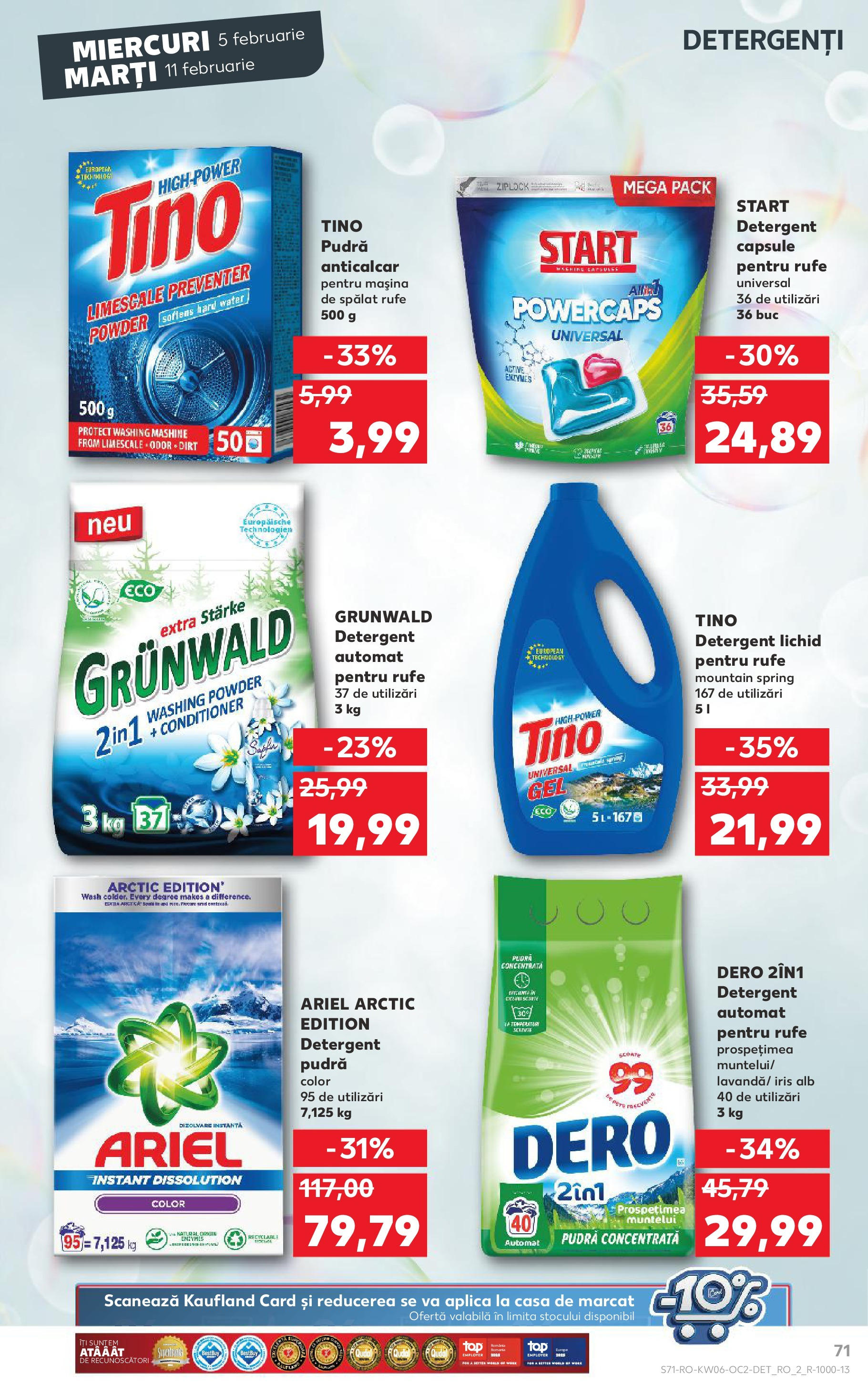 Catalog Kaufland - Bucureşti 05.02.2025 - Revista si Oferta | Pagină: 71 | Produse: Pudră, Detergent