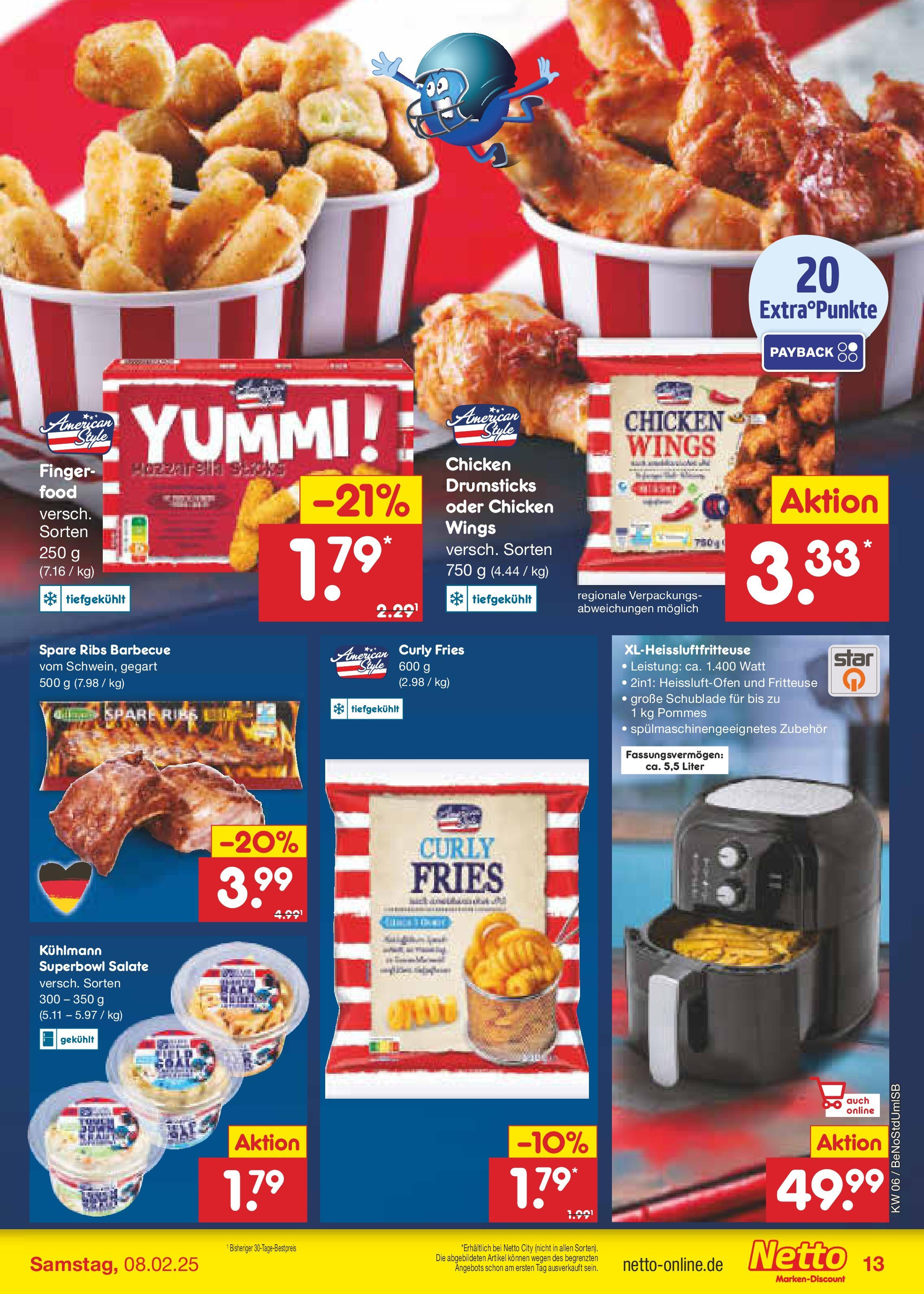 Netto Marken-Discount - Berlin, Corinthstraße 32 (ab 03.02.2025) » Angebote | Seite: 17 | Produkte: Pommes, Spare ribs, Fritteuse