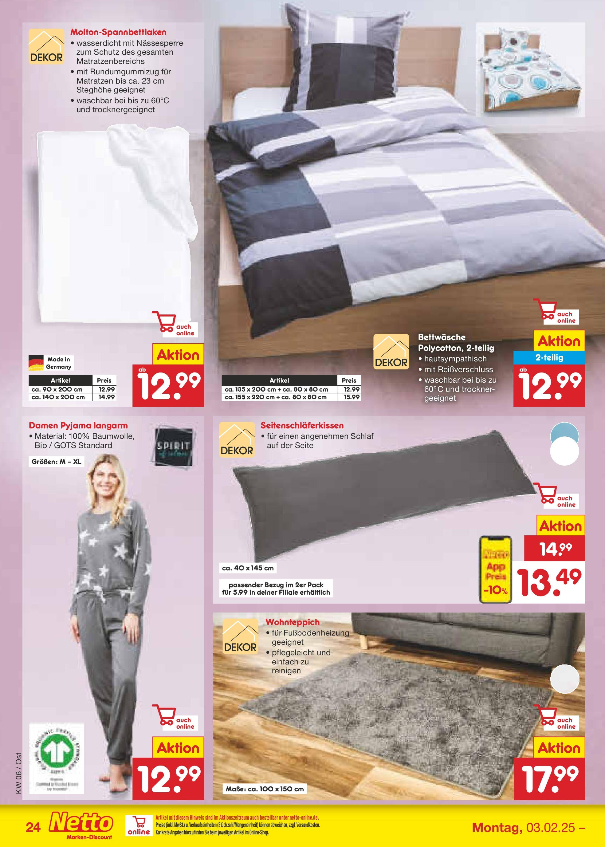 Netto Marken-Discount - Berlin, Corinthstraße 32 (ab 03.02.2025) » Angebote | Seite: 36 | Produkte: Trockner, Bettwäsche, Pyjama