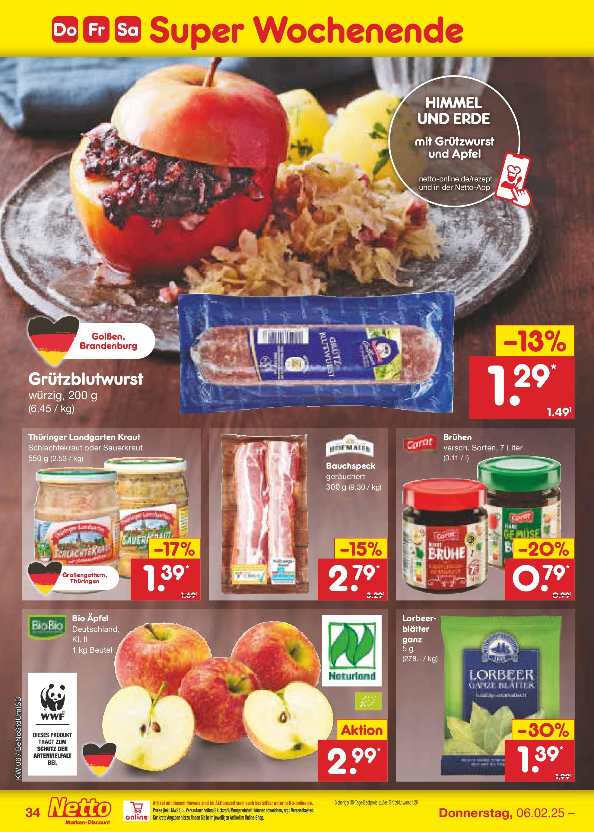 Netto Marken-Discount - Berlin, Corinthstraße 32 (ab 03.02.2025) » Angebote | Seite: 48 | Produkte: Äpfel, Gemüse, Kraut