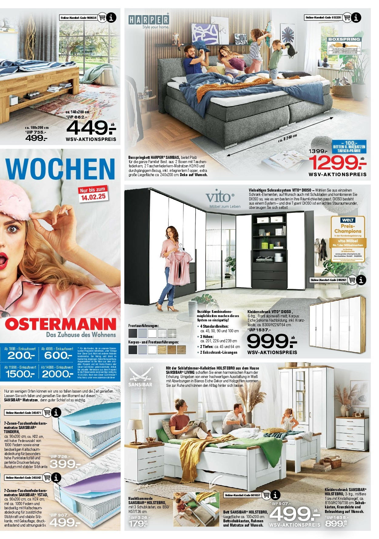 Ostermann - Möbel Ostermann: Neue Möbel wirken Wunder. (ab 31.01.2025) zum Blättern | Seite: 2 | Produkte: Bett, Matratze, Kleiderschrank, Boxspringbett