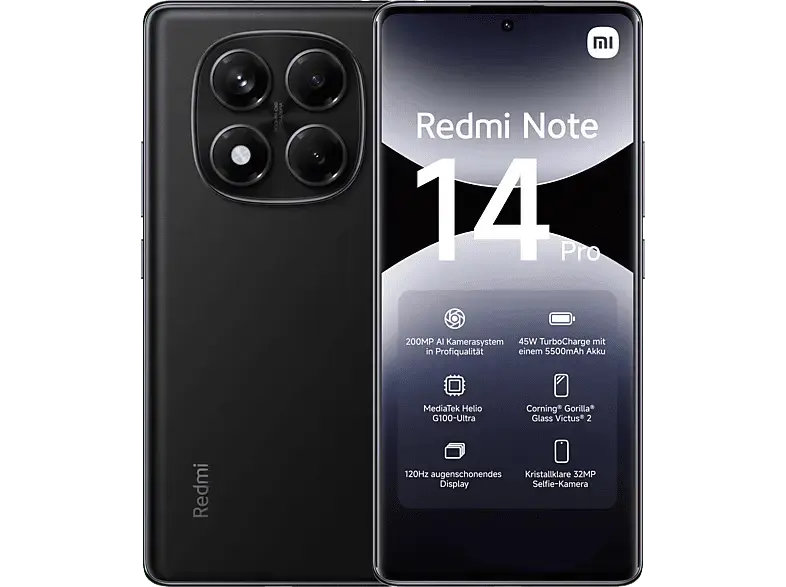Xiaomi Redmi Note 14 Pro, 256 GB, Mid Black, Dual SIM