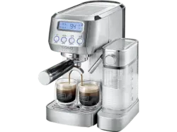 Caso 1821 Espresso Gourmet Latte Siebträgermaschine (Silber, 1350 Watt, 20 bar)