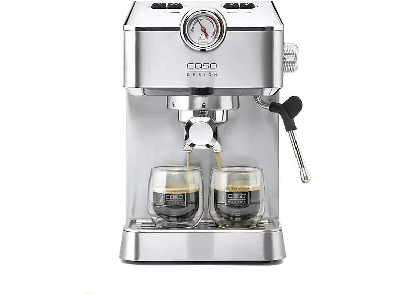 Caso 1820 Espresso Gourmet Siebträgermaschine (Silber, 1100 Watt, 19 bar)