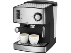 Clatronic ES 3643 Espressomaschine (Schwarz/Edelstahl, 850 Watt, 15 bar)