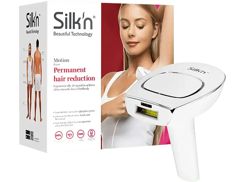 Silk'n FGP1PE1001 Motion IPL Haarentferner (Weiß, mit 350.000 Lichtimpulse, für Gesicht & Körper, Netzbetrieb)