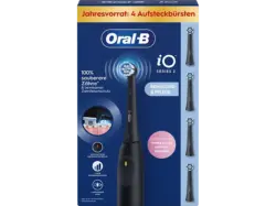 Oral-B iO Series 2, Starterpack Elektrische Zahnbürste + 4 Aufsteckbürsten Night Black