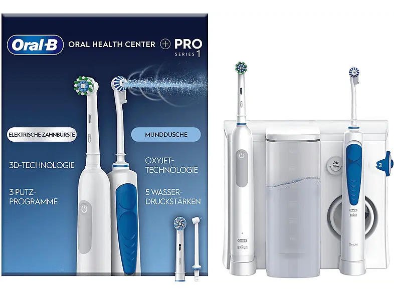 Oral-B Center OxyJet Reinigungssystem Munddusche + Oral-B Pro 1