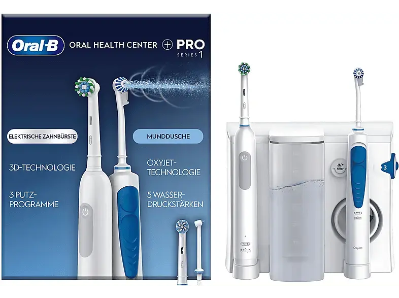 Oral-B Center OxyJet Reinigungssystem Munddusche + Oral-B Pro 1