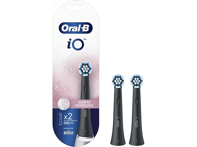 Oral-B iO Sanfte Reinigung black 2er Aufsteckbürsten