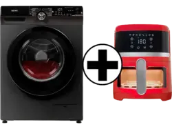 Koenic KWM 8142 A INV black Edition Waschmaschine (8 kg, 1350 U/Min., A) inkl. KAF 41324 R Airfryer Heißluftfritteuse mit Sichtfenster (3.7l 1300 Watt, Rot); Waschmaschine inkl. KAF 41324 R Airfryer Heißluftfritteuse mit Sichtfenster 3.7l 1300 Watt