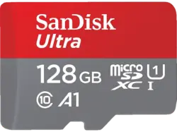 SandISK 128GB Ultra microSDXC Karte + SD-Adapter bis zu 140 MB/s mit App-Performance A1 UHS-I Class 10 U1; Speicherkarte