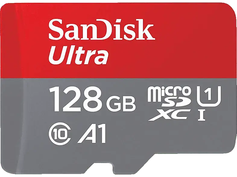 SandISK 128GB Ultra microSDXC Karte + SD-Adapter bis zu 140 MB/s mit App-Performance A1 UHS-I Class 10 U1; Speicherkarte