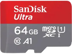 SandISK 64GB Ultra microSDXC Karte + SD-Adapter bis zu 140 MB/s mit App-Performance A1 UHS-I Class 10 U1; Speicherkarte