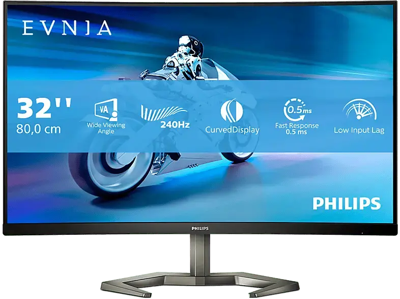 PHILIPS 32M1C5200W Gaming Monitor, 32 Zoll Full-HD, 0.5ms MRPT, 240Hz, 300cd, Schwarz