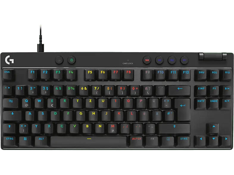 LOGITECH G pro X TKL RAPID, Kabelgebundene mechanische RGB Gaming Tastatur ohne Ziffernblock, Rapid Trigger, Lightsync RGB, DEU (Qwertz), Schwarz