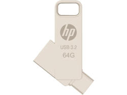 HP 64 GB x206c OTG USB-Stick, USB-C/A 3.2 Gen1, R100 MB/s, Silber