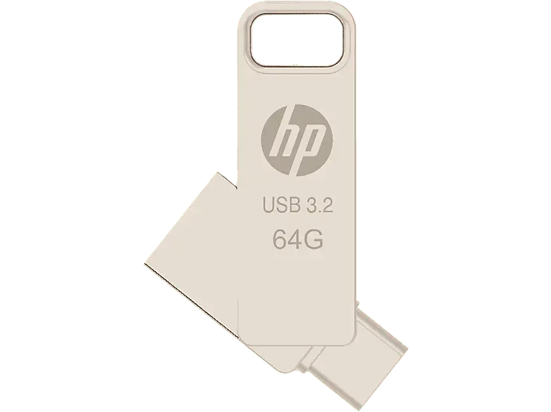 HP 64 GB x206c OTG USB-Stick, USB-C/A 3.2 Gen1, R100 MB/s, Silber