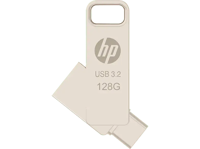 HP 128 GB x206c OTG USB-Stick, USB-C/A 3.2 Gen1, R100 MB/s, Silber