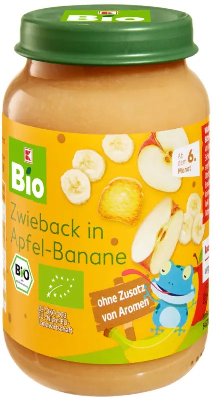 K-Bio Биопюре с банани, ябълки и сухар