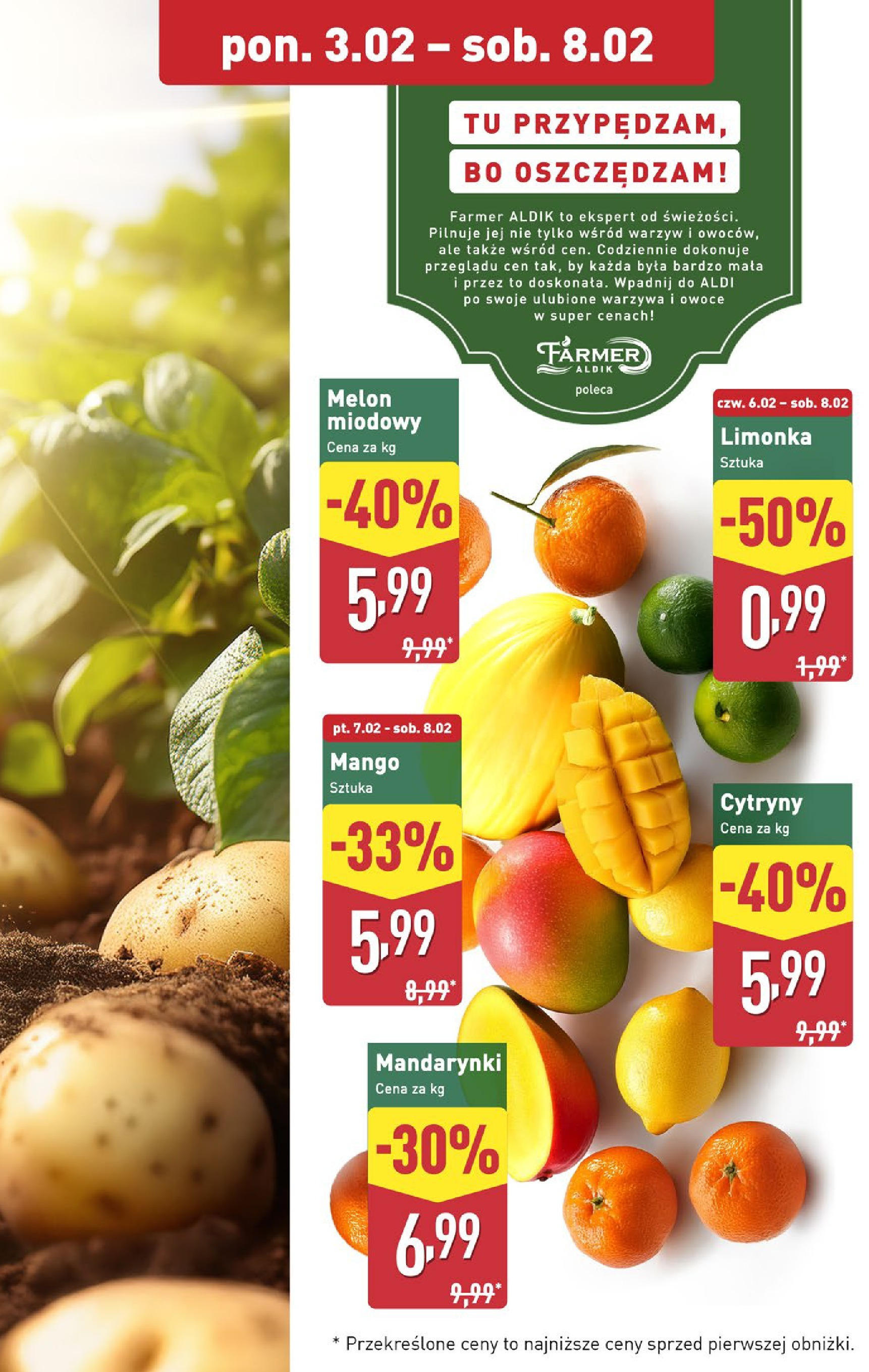 Aldi Gazetka od 01.02.2025 - Ulotka PDF, promocje | Strona: 5 | Produkty: Mango, Limonka, Melon, Owoce