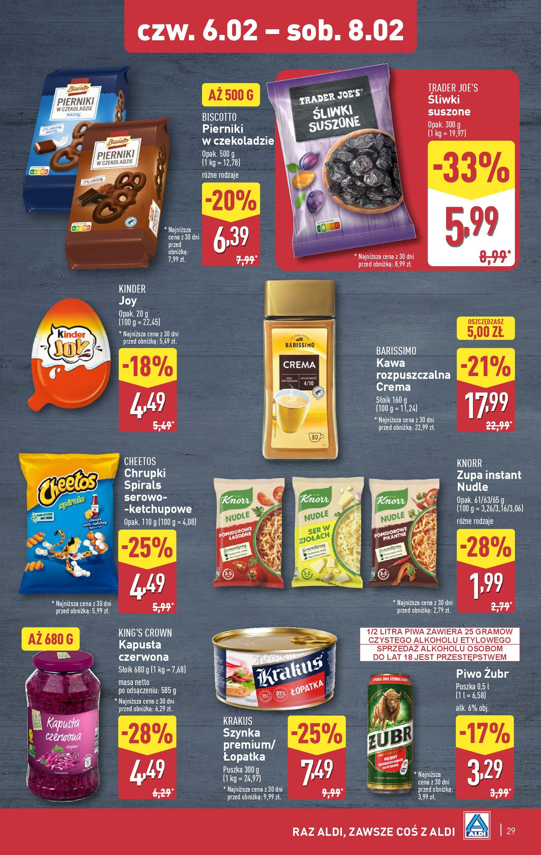 Aldi Gazetka od 01.02.2025 - Ulotka PDF, promocje | Strona: 29 | Produkty: Pierniki, Śliwki suszone, Zupa, Ser