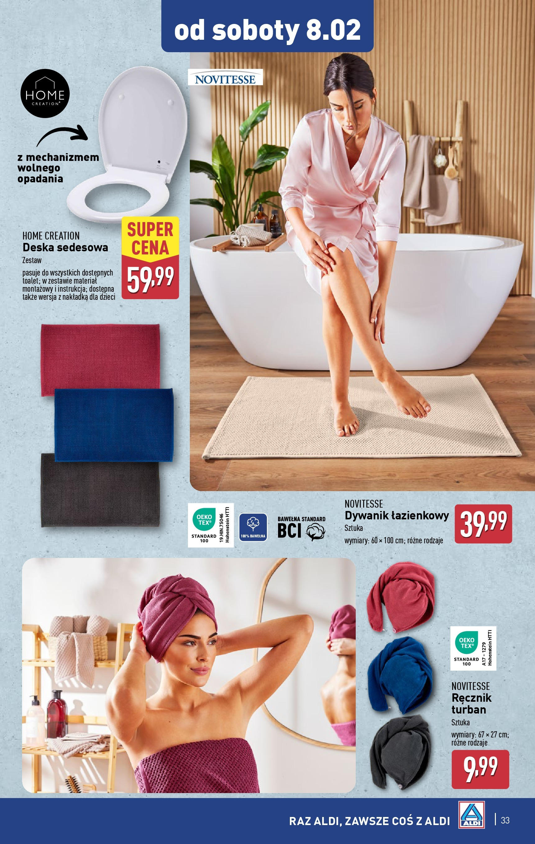 Aldi Gazetka od 01.02.2025 - Ulotka PDF, promocje | Strona: 33 | Produkty: Dywanik łazienkowy