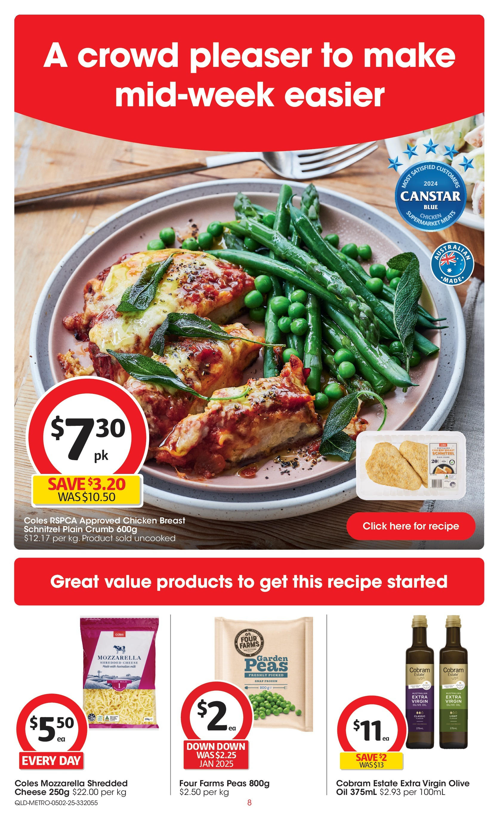 ﻿﻿Coles catalogue valid from 04/02/2025 > Online Australia | Page: 8 | Products: Cheese, Oil, Meat, Olive oil