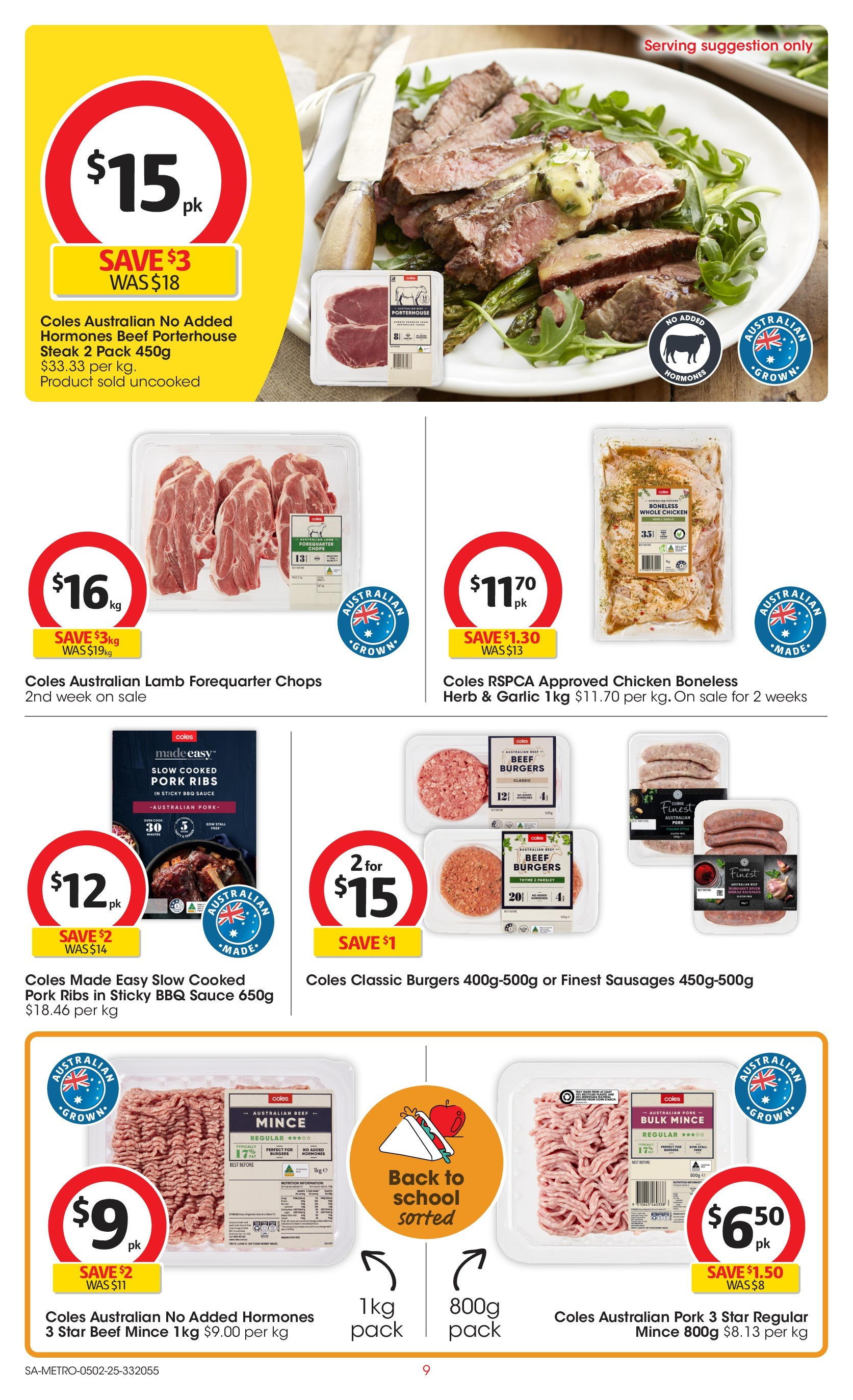 ﻿﻿Coles catalogue valid from 04/02/2025 > Online Australia | Page: 9 | Products: Lamb, Beef, Garlic, Parsley